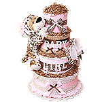 Baby Girl Leopard Diaper Cake