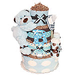 Big Blue and Brown Bear Diaper Cake Big Blue and Brown Bear Diaper Cake