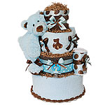 Big Blue and Brown Bear Diaper Cake Big Blue and Brown Bear Diaper Cake