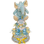 Jungle Safari Elephant Diaper Cake for a Boy!