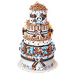 Blue and Brown Letters Train Diaper Cake Blue and Brown Letters Train Diaper Cake