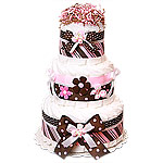 Pink and Brown Decoration Butterfly Diaper Cake