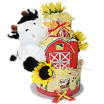 Farm Cow Red Barn Diaper Cake