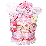 Custom Flowers and Butterfly Diaper Cake