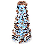 Brown and Blue BABY Five Tiers Diaper Cake Brown and Blue BABY Five Tiers Diaper Cake