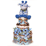 Jungle BABY Giraffe Blue Diaper Cake