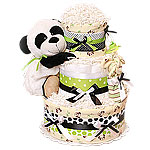 Green Panda Bear Diaper Cake
