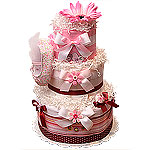 Flower Power Girl Diaper Cake