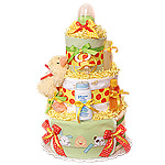 Green and Yellow Duck Diaper Cake