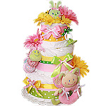 Green and Yellow Bug's Life Diaper Cake