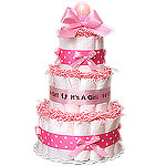Pink Diaper Cake