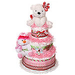 Happy Holidays Girl Diaper Cake