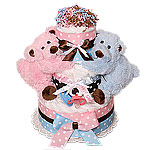 Boy and Girl Bears Twins Diaper Cake Boy and Girl Bears Twins Diaper Cake