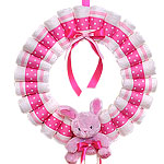Hot Pink Diaper Wreath