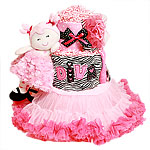 Zebra DIVA Diaper Cake