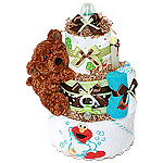 Elmo and Pooh Diaper Cake