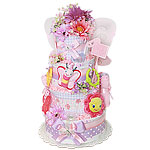 Flowery Butterfly Diaper Cake