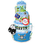 Green and Blue Rock Star Diaper Cake