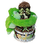 Green Monkey Jungle Animals Diaper Cake