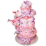 Jungle Pink and Lavender Giraffe Diaper Cake