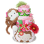 Mod Monkey Girl Diaper Cake