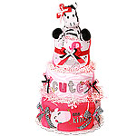 Hot Pink One of a Kind Zebra Diaper Cake