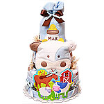 Blue Cow Farm Diaper Cake