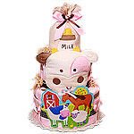 Pink Cow Farm Diaper Cake Pink Cow Farm Diaper Cake