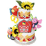 Farm Animals Red Barn Diaper Cake
