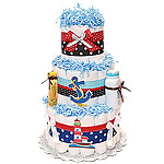 Lighthouse Nautical Diaper Cake in Brown