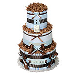 Simple "B" for Boy Diaper Cake