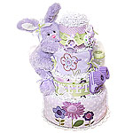 Sweet Purple Bunny Butterfly Diaper Cake