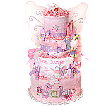 Purple Baby Girl Butterfly Diaper Cake