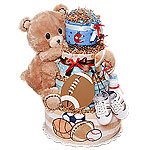 Football Bear Diaper Cake