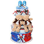 Twins! Boys! Bears Diaper Cake