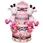 Twins Girls Giraffes Diaper Cake Twins Girls Giraffes Diaper Cake