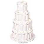 Undecorated Rolled 4 Tiers Diaper Cake Undecorated Rolled 4 Tiers Diaper Cake