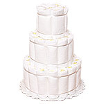 Undecorated Rolled 3 Tiers Diaper Cake Undecorated Rolled 3 Tiers Diaper Cake