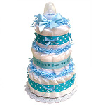 Blue It's A Boy Diaper Cake