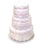 Three tier Undecorated Diaper Cake Three tier Undecorated Diaper Cake