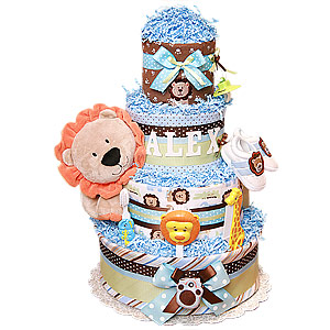 Alex King of the Jungle Diaper Cake