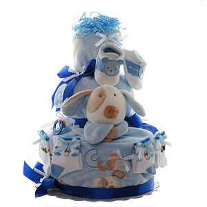 Blue Dog Diaper Cake