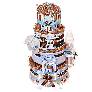 Custom "B" is for a Boy Diaper Cake