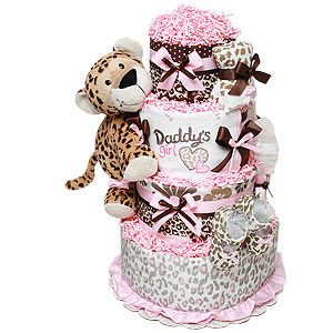 Daddy's Girl Leopard Diaper Cake