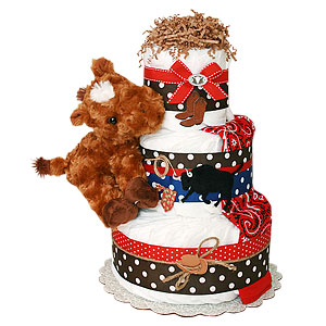 Red Bandana Cowboy Diaper Cake