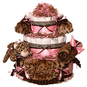 Luxe Leopard Couture Diaper Cake