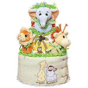 Best Buddies Jungle Diaper Cake