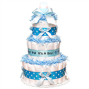 Blue Diaper Cake