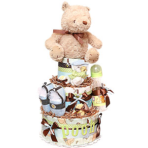 Classic Pooh Diaper Cake for a Boy