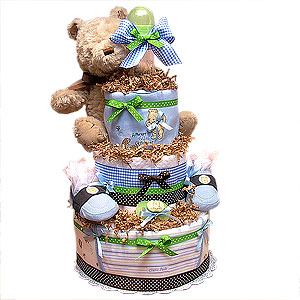 Classic Pooh Diaper Cake for a Boy!